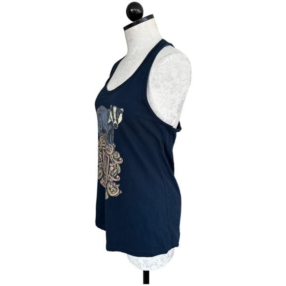 Harry Potter Hufflepuff Badger Tank Top Blue Fits Like a Medium - Picture 6 of 7